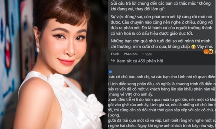 Bị chỉ trích có thái độ thiếu tinh tế khi gặp sự cố tại đêm diễn, Uyên Linh nói gì?
