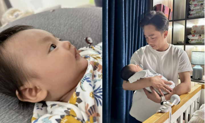 Vợ Cường Đô La khoe cận mặt quý tử