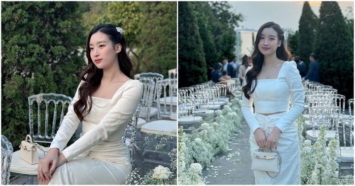 Đỗ Mỹ Linh lên đồ chuẩn dâu nhà hào môn khi đi đám cưới, dân tình tấm tắc khen ngợi