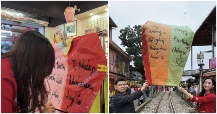 Đỗ Mỹ Linh cùng chồng thả đèn trong chuyến du lịch, hé lộ tên biệt danh nhóc tỳ đầu lòng