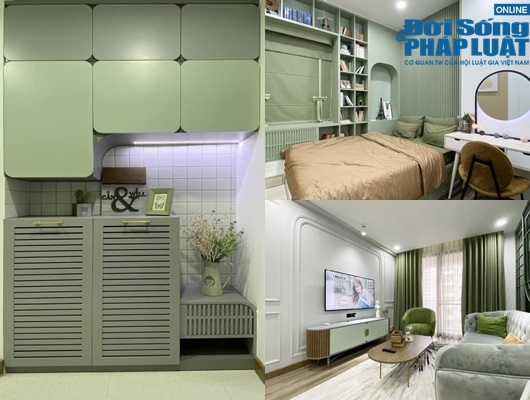 Căn hộ màu xanh lá pastel độc đáo của của cặp vợ chồng trẻ khiến dân mạng hết lời khen ngợi