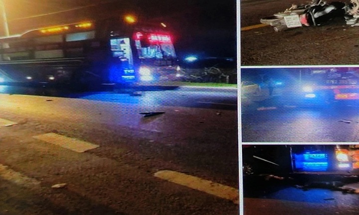 Hiện trường ô tô giường nằm tông xe máy ở Quảng Ninh, 2 người tử vong tại chỗ