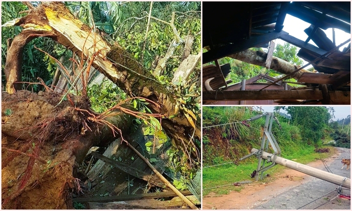 Mưa đá kèm theo lốc xoáy, nhiều ngôi nhà ở Nghệ An bị tốc mái