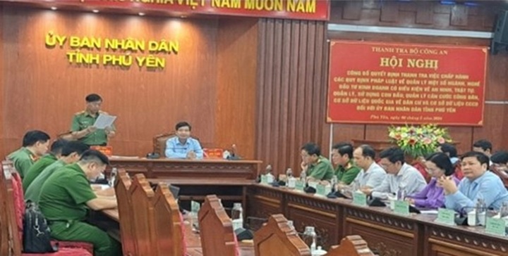 Thanh tra Bộ Công an công bố quyết định thanh tra UBND tỉnh Phú Yên