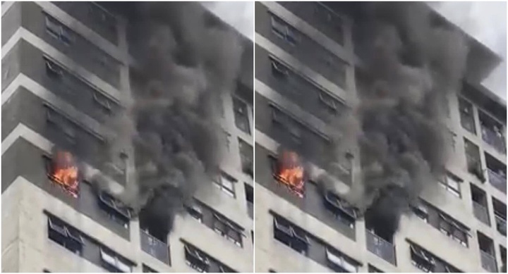 Hà Nội: Khói đen kèm lửa bốc ngùn ngụt từ tầng 14 chung cư The Vesta