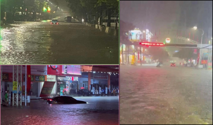 Thái Nguyên mưa trắng trời, người dân bì bõm trong biển nước