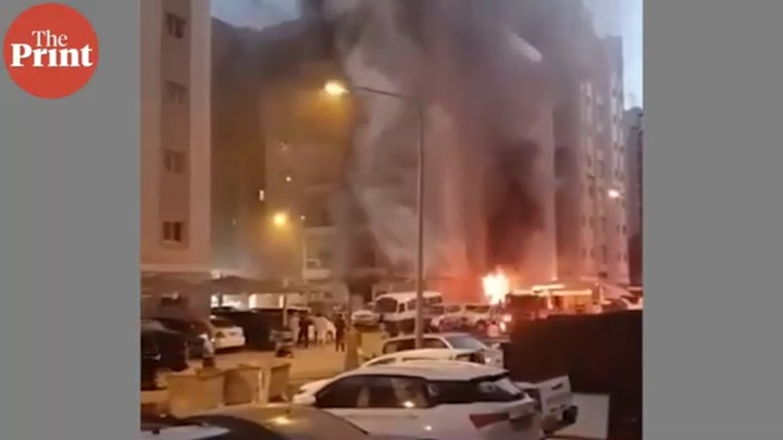 Lửa cháy ngùn ngụt tại tòa nhà dành cho công nhân ở Kuwait, hàng chục người chết