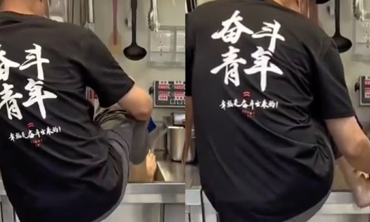 Hình ảnh phản cảm tại cửa hàng trà sữa khiến khách hàng bức xúc