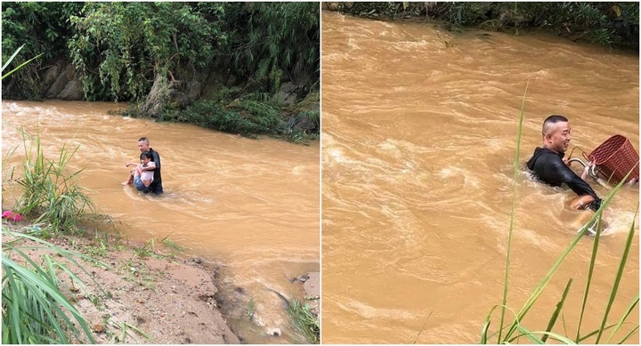 Hai người đàn ông dũng cảm lao xuống dòng nước lũ, ứng cứu bé gái 10 tuổi 