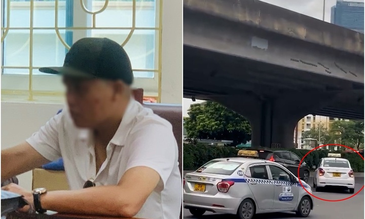 Xử lý tài xế taxi đi ngược chiều, gây náo loạn trên đường ở Hà Nội