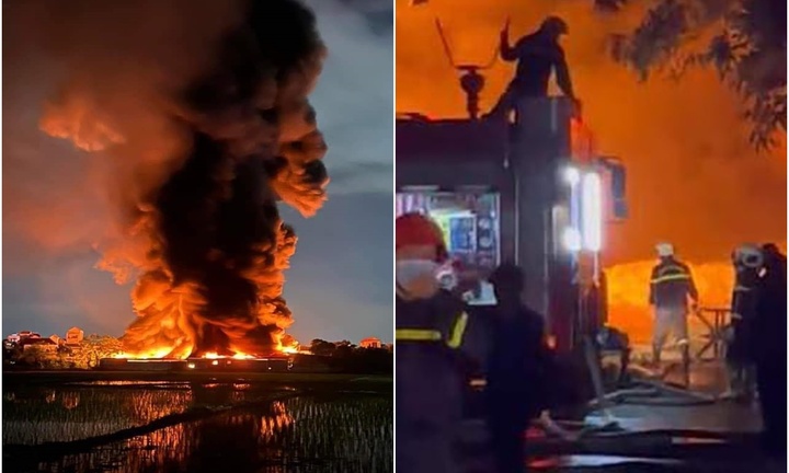 Hiện trường vụ cháy hàng nghìn m3 nhà xưởng, may mắn không có thiệt hại về người