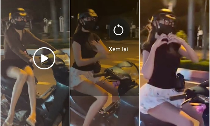 Cô gái đi xe máy, buông 2 tay tạo hình trái tim bị xử phạt 14 triệu đồng