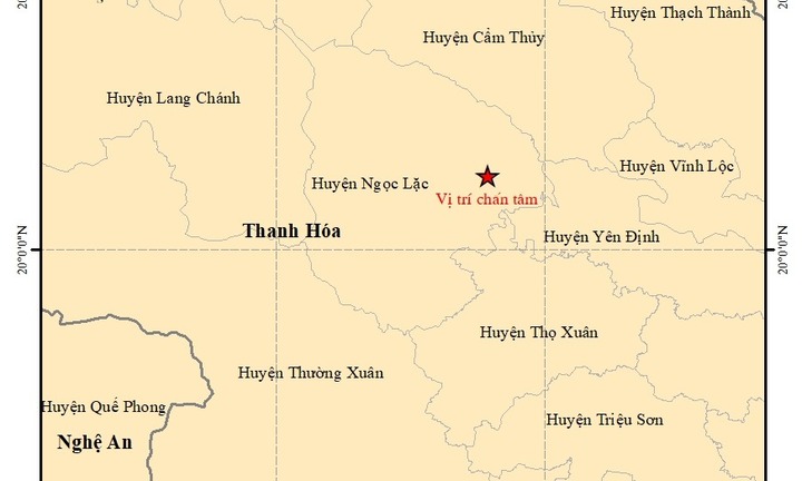 Động đất hơn 4 độ richter ở Thanh Hóa gây rung lắc mạnh