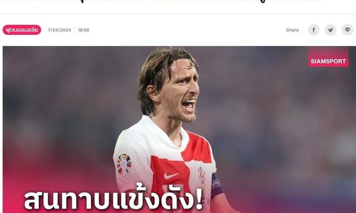 Báo Thái Lan sốc trước thông tin CLB Bình Dương muốn chiêu mộ Luka Modric