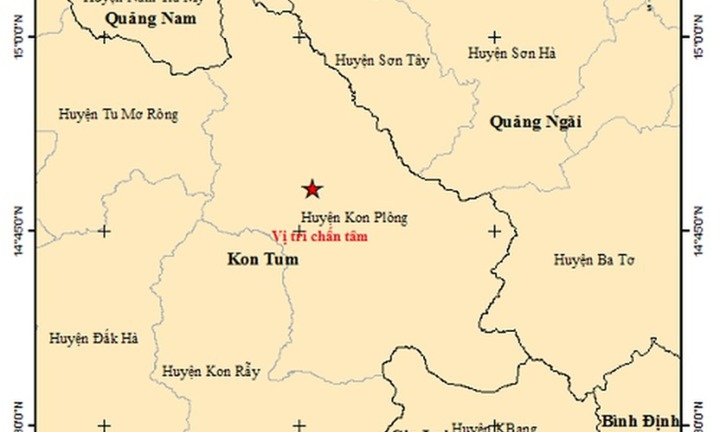 Rạng sáng nay (31/7), Kon Tum lại liên tiếp xảy ra 7 trận động đất