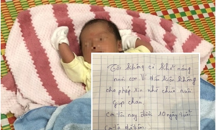 Vụ bé trai 10 ngày tuổi bị bỏ rơi ở Quảng Trị: Lá thư để lại viết gì?