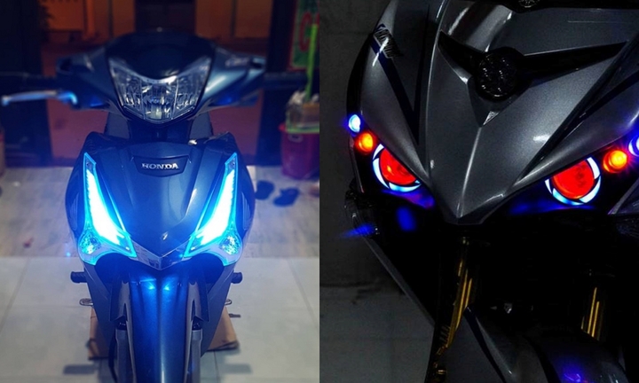 Lắp thêm đèn led đổi màu cho xe máy có bị phạt không?