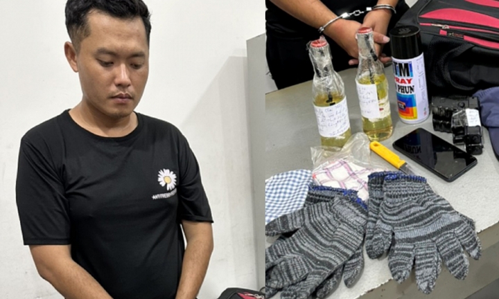 Bắt đối tượng mang vũ khí chuẩn bị cướp ngân hàng ở Bình Dương