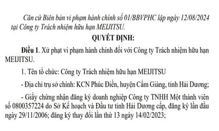 Một doanh nghiệp ở Hải Dương bị phạt gần 36 triệu đồng vì  vi phạm BHXH