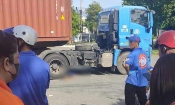 Tai nạn giao thông ở Tiền Giang, nam công nhân tử vong dưới gầm xe container