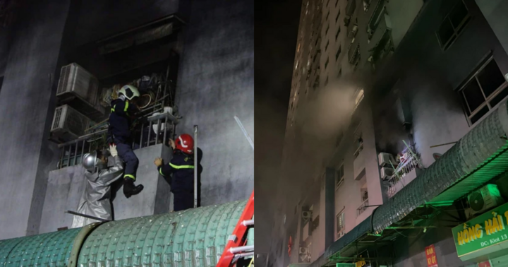 Hà Nội: Cháy ở chung cư giữa đêm, nhiều người được giải cứu