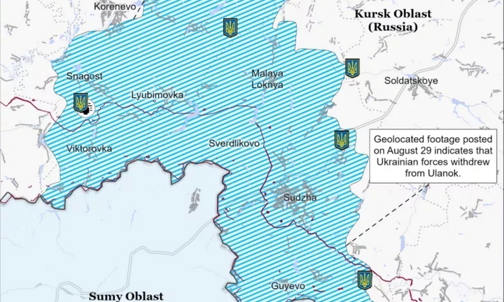 Chiến sự Nga - Ukraine: Xuất hiện bản đồ hé lộ khu vực Nga giành lại quyền kiểm soát ở Kursk