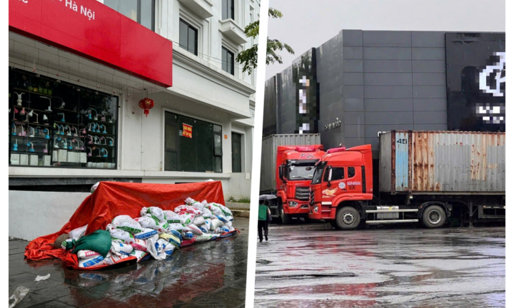 Muôn kiểu chống bão ở Hà Nội: Biệt thự, chung cư đắp bao cát, dựng vách, cửa hàng dùng cả container 