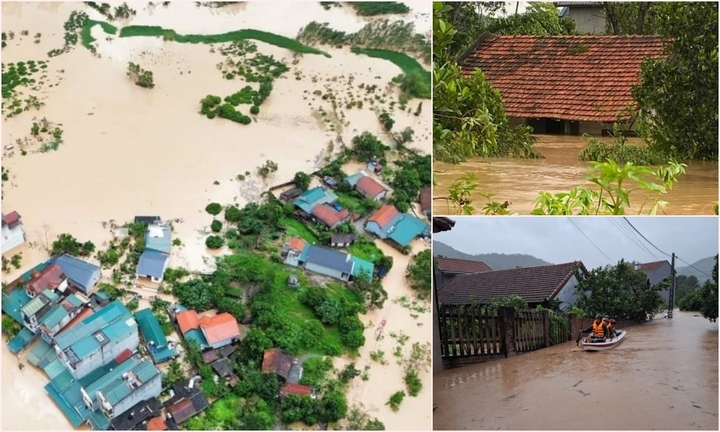 Lũ dâng ngập sát mái nhà, nhiều khu vực ở Bắc Giang bị cô lập, chìm trong biển nước