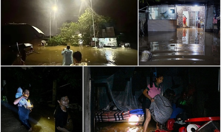 Cận cảnh nước sông Hồng dâng cao, người dân Hà Nội xuyên đêm 