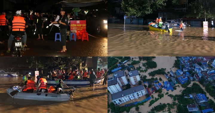 Xuyên đêm cứu hộ người dân thoát khỏi vùng lũ ở Thái Nguyên