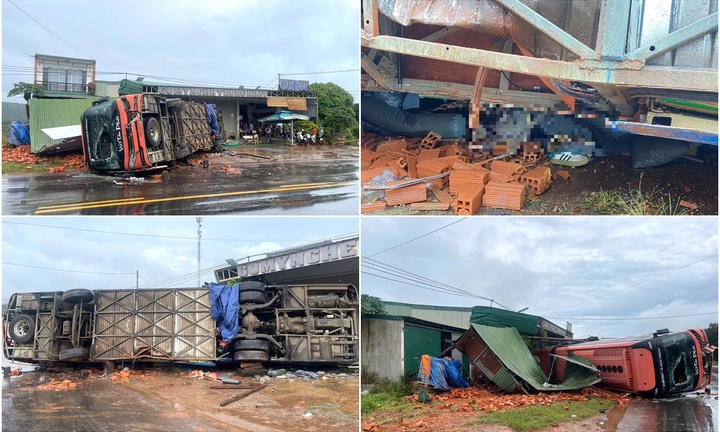 Hiện trường tan hoang vụ lật xe khách, 4 người tử vong ở Đắk Lắk