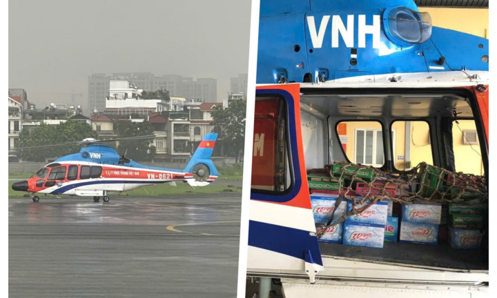 Clip: Trực thăng của Binh đoàn 18 vượt mưa gió cứu trợ người dân vùng lũ