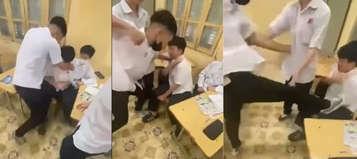 Vụ clip nam sinh Hà Nội bị đánh túi bụi trong lớp học: Tạm đình chỉ 2 học sinh