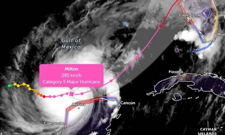 Siêu bão Milton chuẩn bị đổ bộ vào Mỹ: Chưa từng có tiền lệ, sắp chạm tới giới hạn của khí quyển