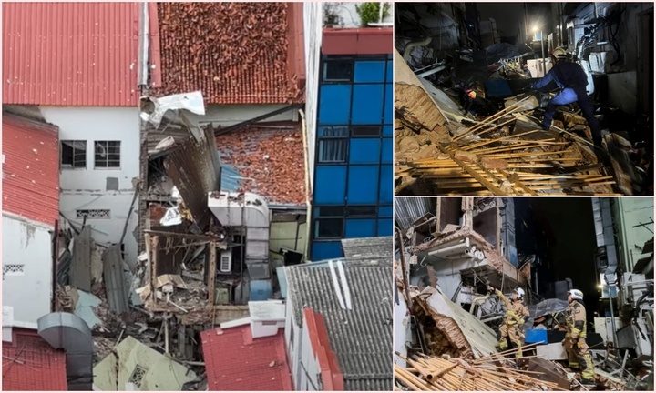 Hiện trường tan hoang vụ nổ kinh hoàng làm sập hai căn nhà trong tích tắc