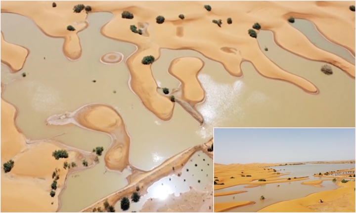 Mưa kỷ lục gây ngập nhiều nơi ở sa mạc Sahara, hồ khô cạn 50 năm nay đầy nước