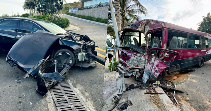 Xe 29 chỗ va chạm xe 4 chỗ, nhiều người bị thương tại Mũi Né