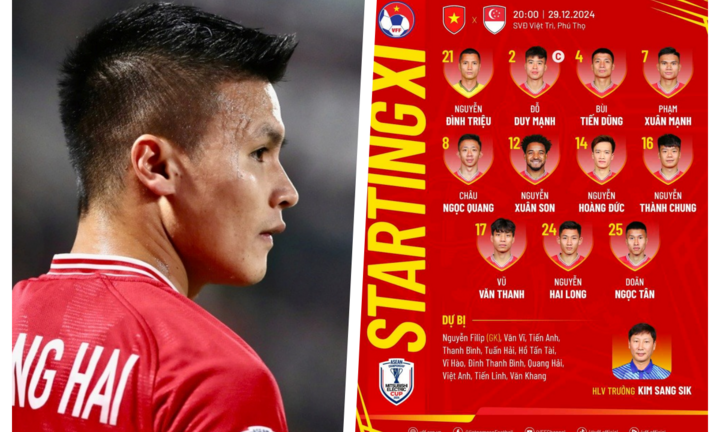 Đội hình Việt Nam vs Singapore: Nguyễn Quang Hải ngồi dự bị, nhường chỗ Châu Ngọc Quang