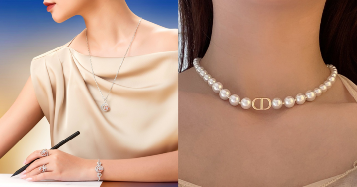 Mẫu dây cổ sang trọng cho đầm trễ vai