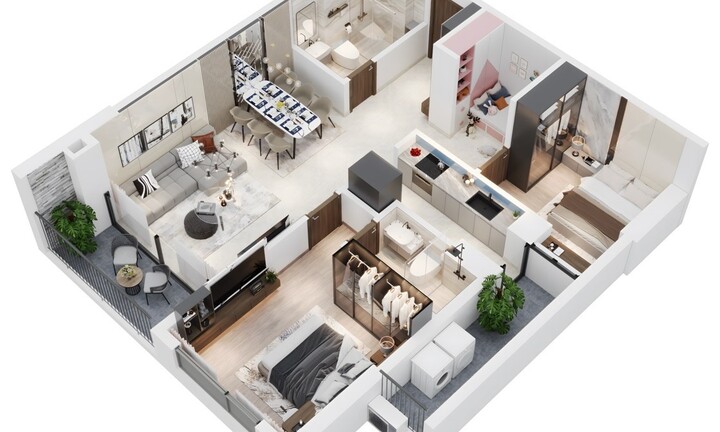 Căn hộ 2PN+1 tại Hanoi Melody Residences khiến khách hàng chốt ngay