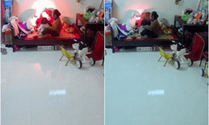 Clip: Máy sấy phát nổ, tóe tia lửa điện khiến hai bà cháu giật mình thảng thốt