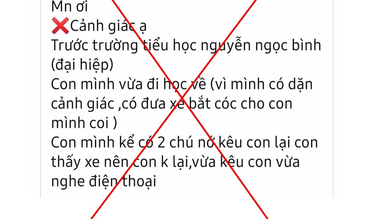 Sự thật về thông tin người lạ bắt cóc trẻ em trước cổng trường ở Quảng Nam 