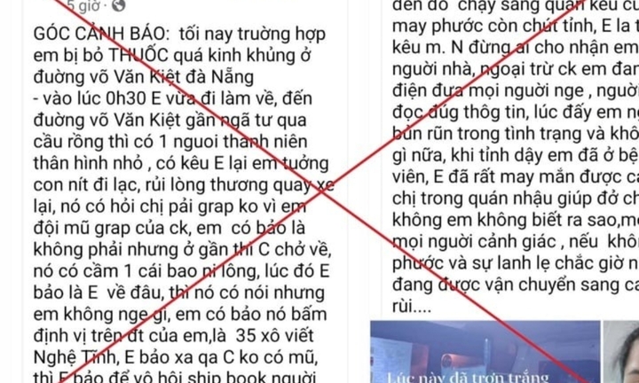 Sự thật thông tin “cô gái bị thanh niên lạ xin đi nhờ xe bỏ thuốc mê” ở Đà Nẵng