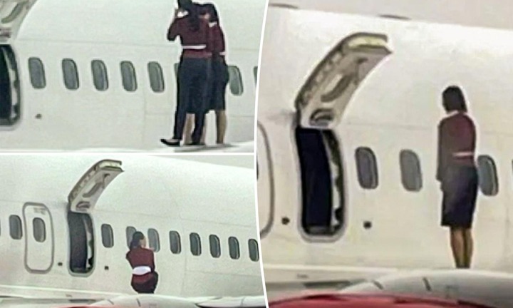 3 nữ tiếp viên mở cửa thoát hiểm, hồn nhiên đứng chụp ảnh trên cánh máy bay: Hãng hàng không nói gì?