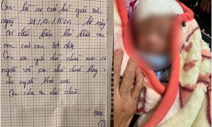 Xót xa bé gái 2 tháng tuổi bị bỏ rơi trước cổng, bức thư tay của mẹ có nội dung gì?