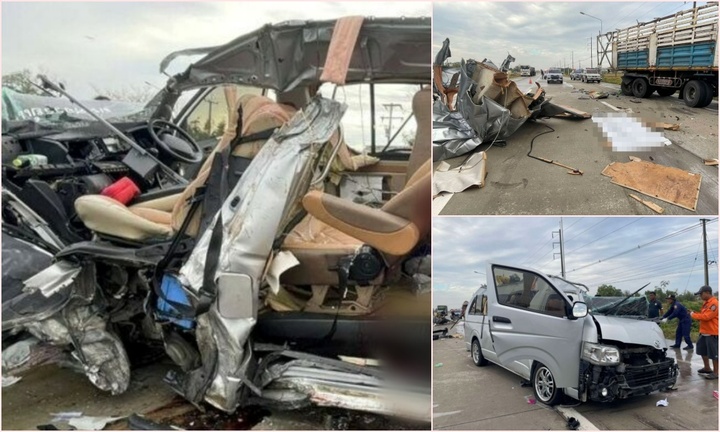 Kinh hoàng xe tải bị “xé toạc” sau va chạm với xe đầu kéo, 9 người thương vong