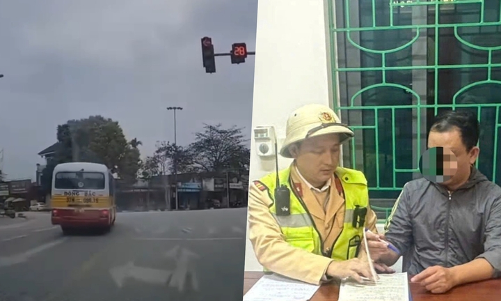 Xe buýt vượt đèn đỏ, người dân quay video gửi CSGT, tài xế bị xử phạt gần 20 triệu đồng
