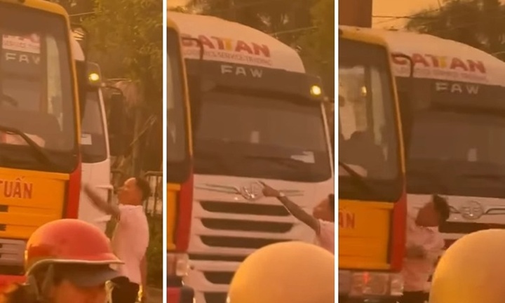 Xác minh clip người đàn ông chặn ô tô, đập vỡ kính xe tải ở TP.HCM