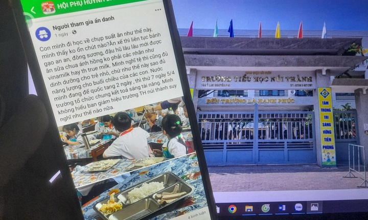 Xôn xao thông tin suất cơm bán trú lèo tèo vài lát thức ăn: Hiệu trưởng lên tiếng