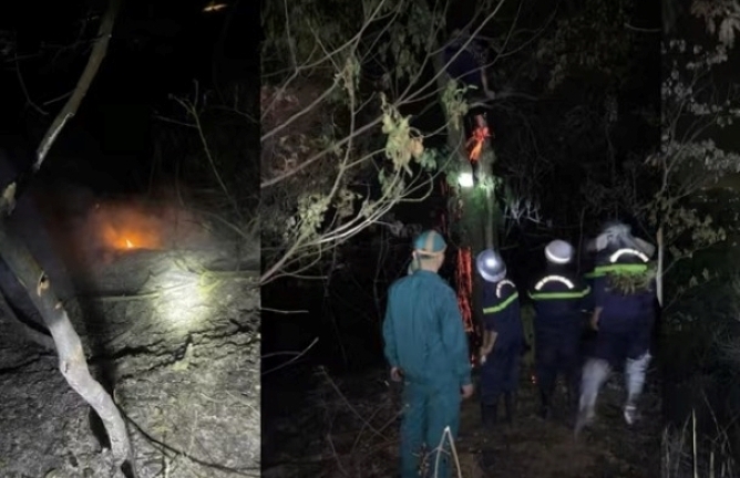 Cháy rừng ở khu vực Vườn quốc gia Ba Vì, hàng chục cảnh sát tham gia dập lửa